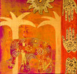Quadro Collage mit Elefant