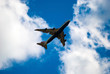 Plane in the sky from below