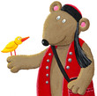Etno bear with bird