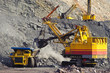 Extraction of iron ore in career