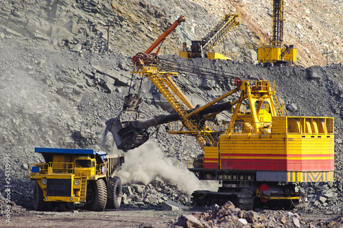 Photo: Extraction of iron ore in career Extraction of iron ore in career