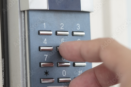 Photo: Opening the door with number combination Opening the door with number combination