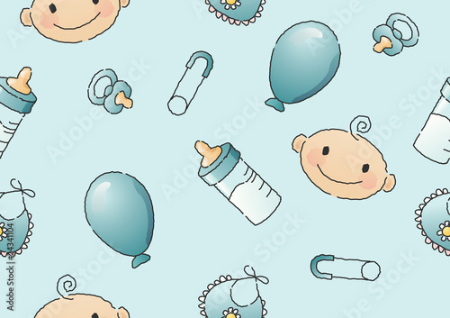 Baby Background Pictures on Seamless Scribbled Baby Background  Boy     Inge Schepers  24341104