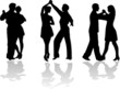 dance couples silhouettes
