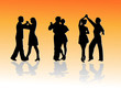 dance couples silhouettes