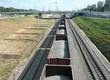goods train with bulk cargo