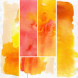 Set of abstract watercolor hand painted background