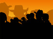 Vector: Cowboy party: orange Cowboy party: orange