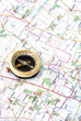 Photo: compas and map compas and map