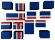 Icelandic Flag on cubes against white illustration