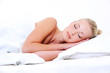 sleeping woman  - isolated on white