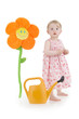 Kid with plushy plant