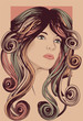 Beautiful woman with long colorful hair Beautiful woman with long colorful hair