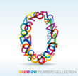 Number zero made from colorful numbers Number zero made from colorful numbers