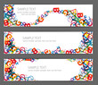 Banners with colorful rainbow numbers Banners with colorful rainbow numbers