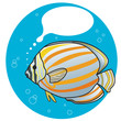 Tropical fish with speech or think bubble, vector
