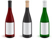 Vector: Vector illustration of three realistic wine bottles. Vector illustration of three realistic wine bottles.