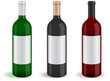 Vector: Vector illustration of three realistic wine bottles. Vector illustration of three realistic wine bottles.