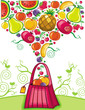 Shopping bag with fruit splash (fruit series) Shopping bag with fruit splash (fruit series)