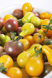 shot of baby organic heirloom tomatoes upclose