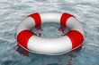 White life buoy in the water