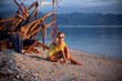 Blond on beach