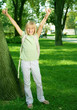 Back to School.Happy Schoolgirl Outdoor