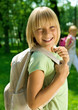 Happy Girl Going to School
