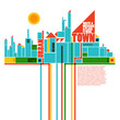 abstract town - geometric composition abstract town - geometric composition