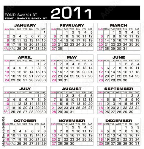calendario 2011 espaa. Calendário 2011 - Calendar