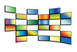 vector illustration of color tv screens