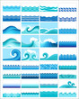 collection of marine waves, stylized design collection of marine waves, stylized design