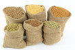 Ingredients, Seasonings, Spices and Herbs in burlap sacks. Ingredients, Seasonings, Spices and Herbs in burlap sacks.