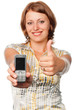 Smiling girl with a mobile phone Smiling girl with a mobile phone