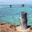 Formentera Illetes turquoise sea wooden pier