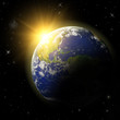3D  Earth Planet in space