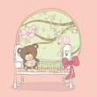 Vektor: baby girl announcement card baby girl announcement card