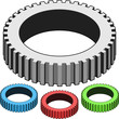 3D Gears Vector (Blue, Red, Green, Gray)