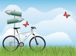 Summer landscape with a bike Summer landscape with a bike