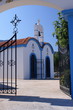 Greek church under blue sky in summer