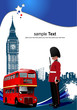 Cover for brochure with London images. Vector illustration Cover for brochure with London images. Vector illustration