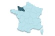 région basse-normandie sur france 3D, ombrée, détourée
