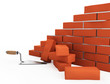 trowel and bricks