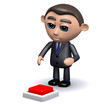3d Businessman sounds the alarm