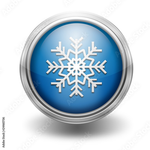 Illustration: Icono borde metalico simbolo del frio Icono borde metalico simbolo del frio
