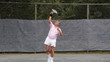 handsome senior male tennis player practicing tennis serve handsome senior male tennis player practicing tennis serve