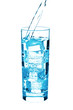 water pouring into glass isolated