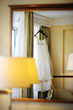 Beautiful wedding dress in a luxury room