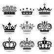 Crown icons set