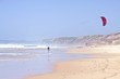 Kite surfer at the beach on Carrapateira in Portugal